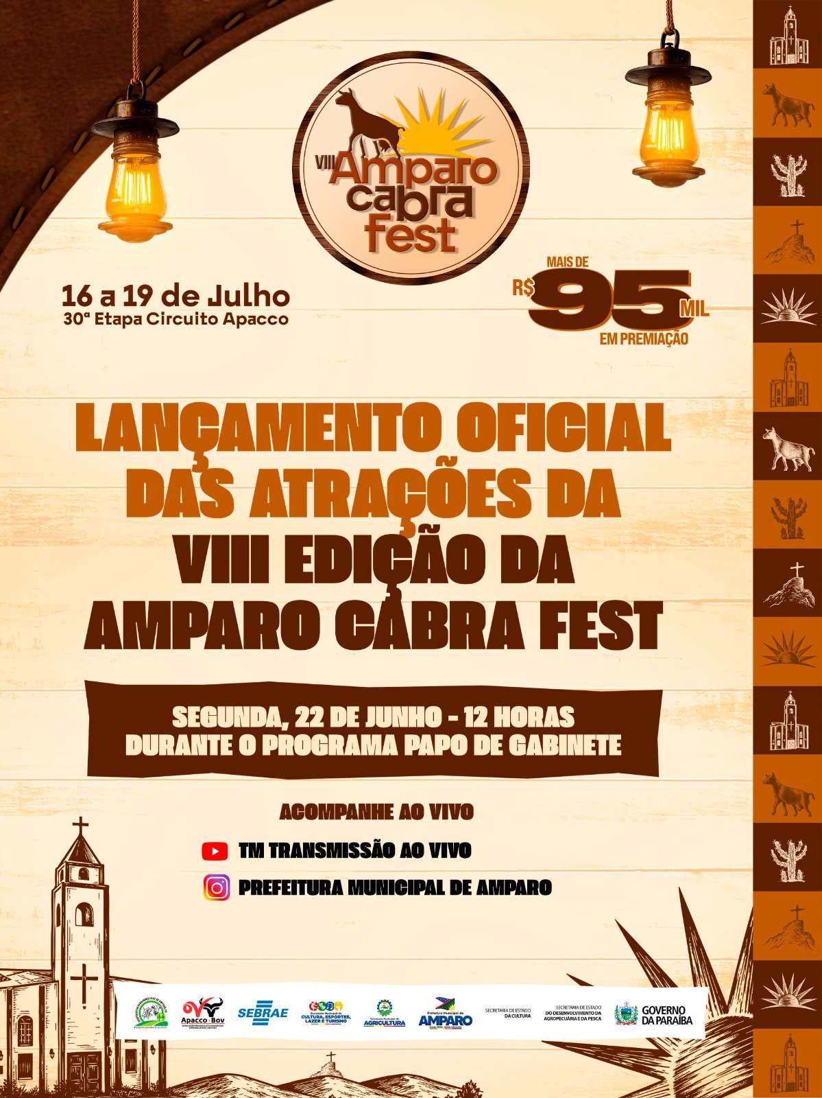 Prefeitura de Amparo divulga nesta segunda-feira (22) as atrações da VIII edição do Amparo Cabra Fest