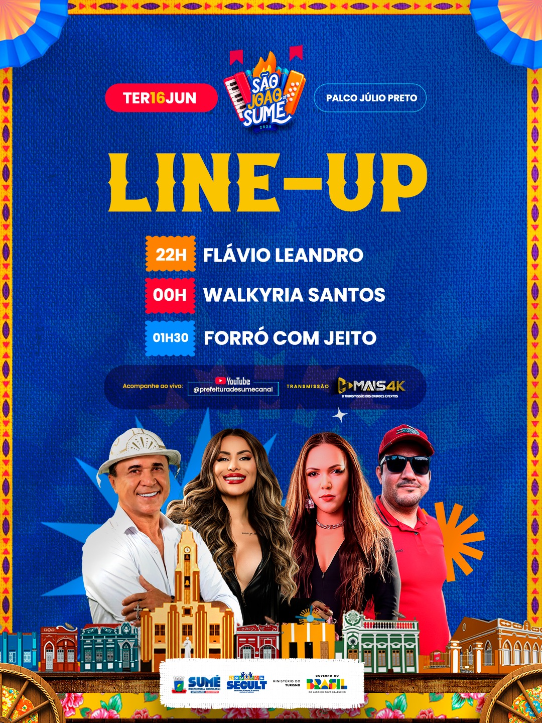 Walkyria Santos, Flávio Leandro e Forró com Jeito abrem a semana de festas do São João de Sumé