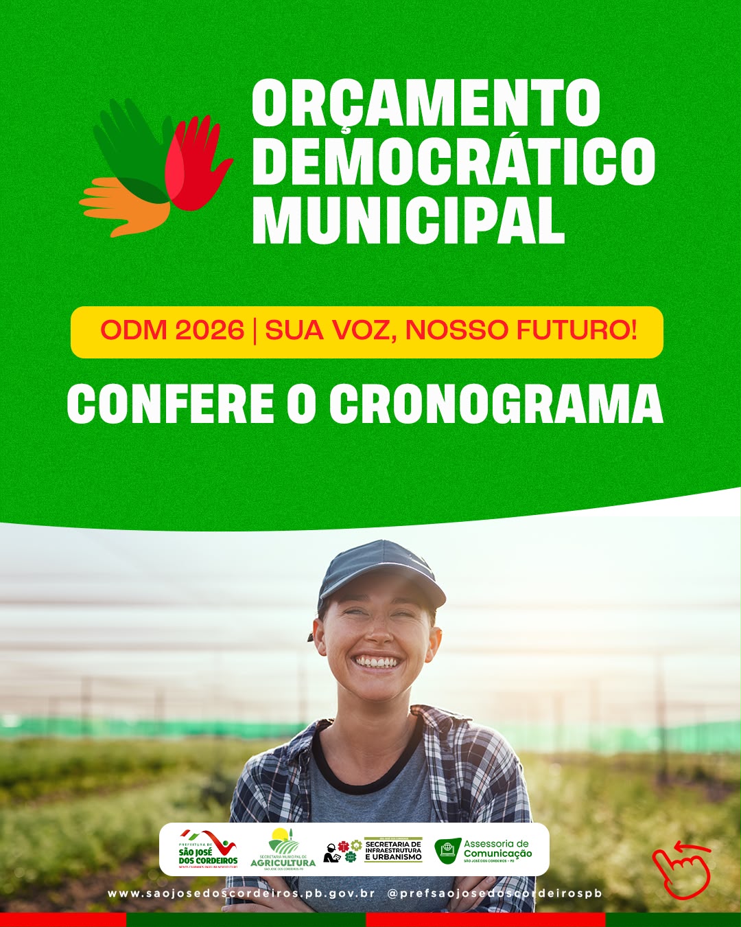 Prefeitura de São José dos Cordeiros divulga cronograma do Orçamento Democrático Municipal na zona rural