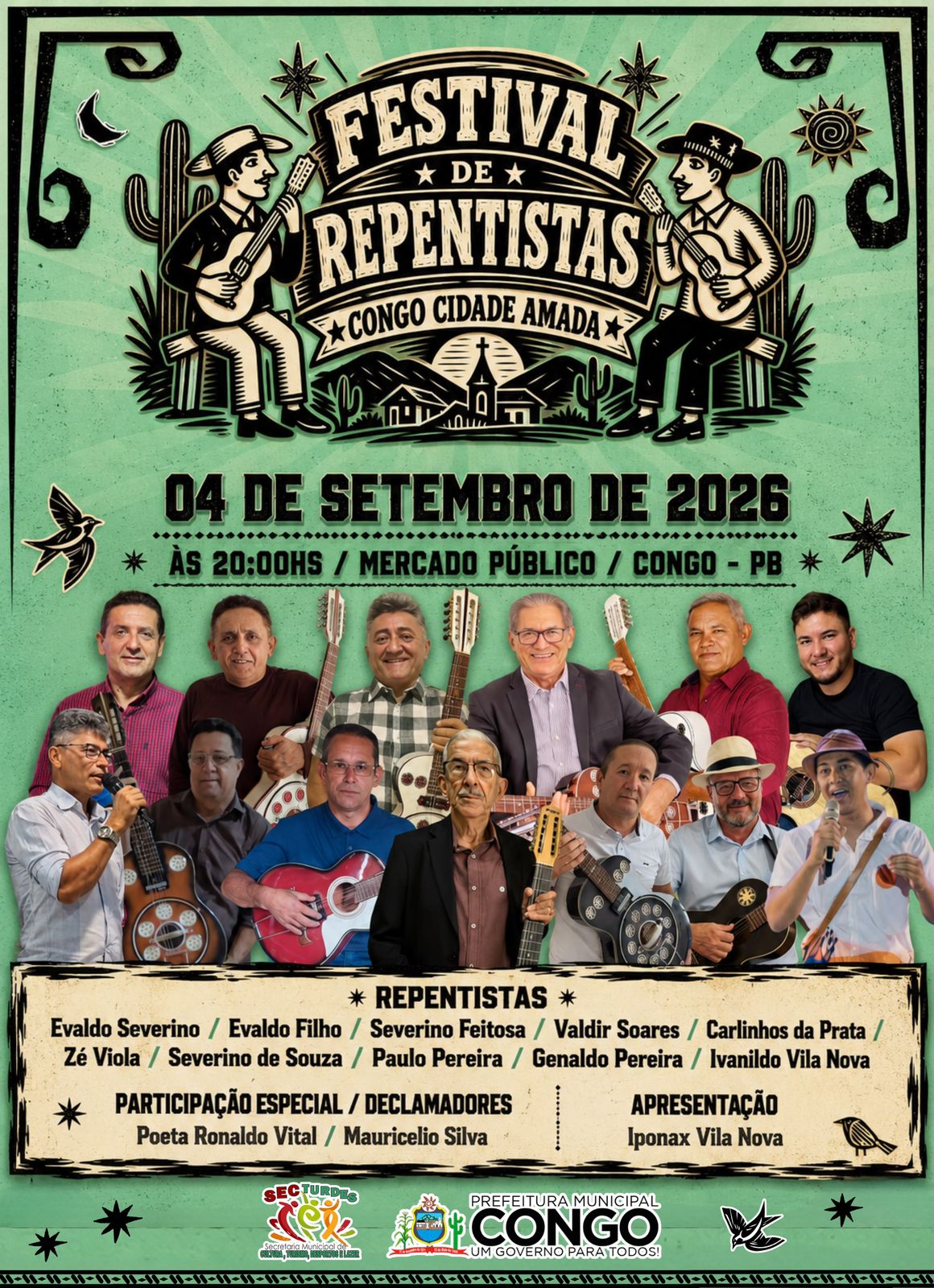Congo realiza Festival de Repentistas na próxima sexta-feira (04)