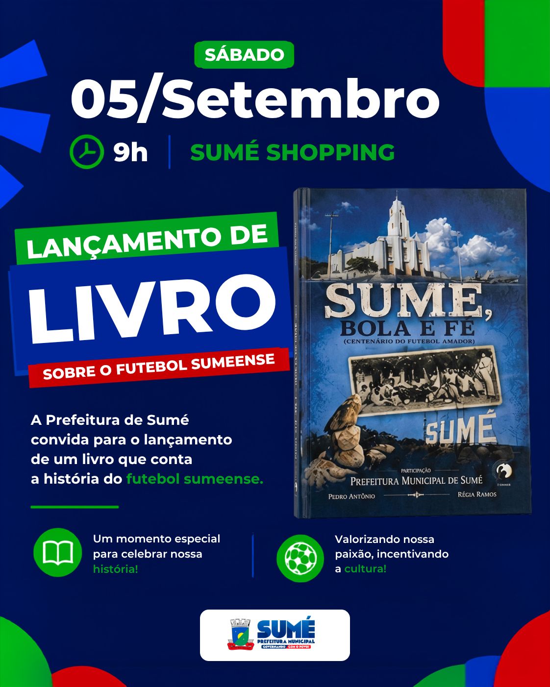 Café Cultural do Sumé Shopping recebe lançamento de livro que conta a história do futebol sumeense