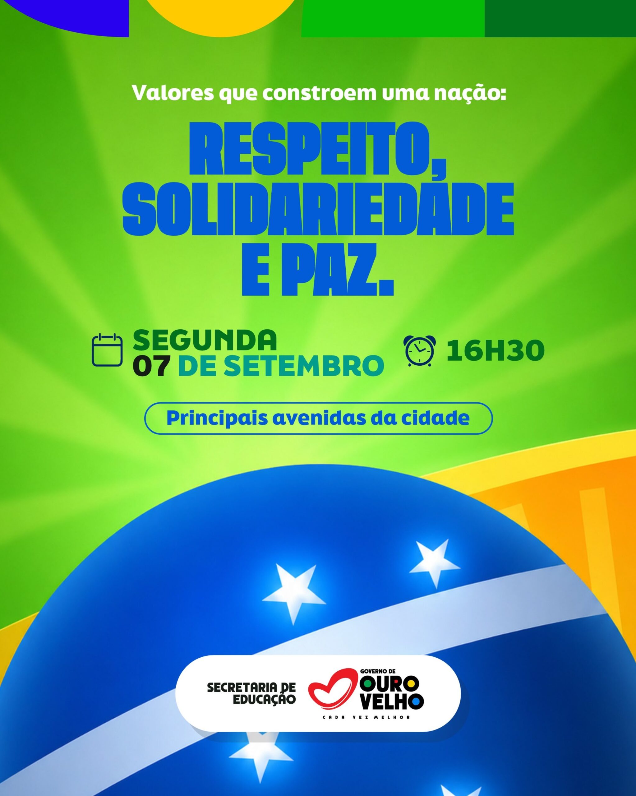 Ouro Velho realiza Desfile Cívico de 7 de Setembro com tema voltado ao respeito, solidariedade e paz