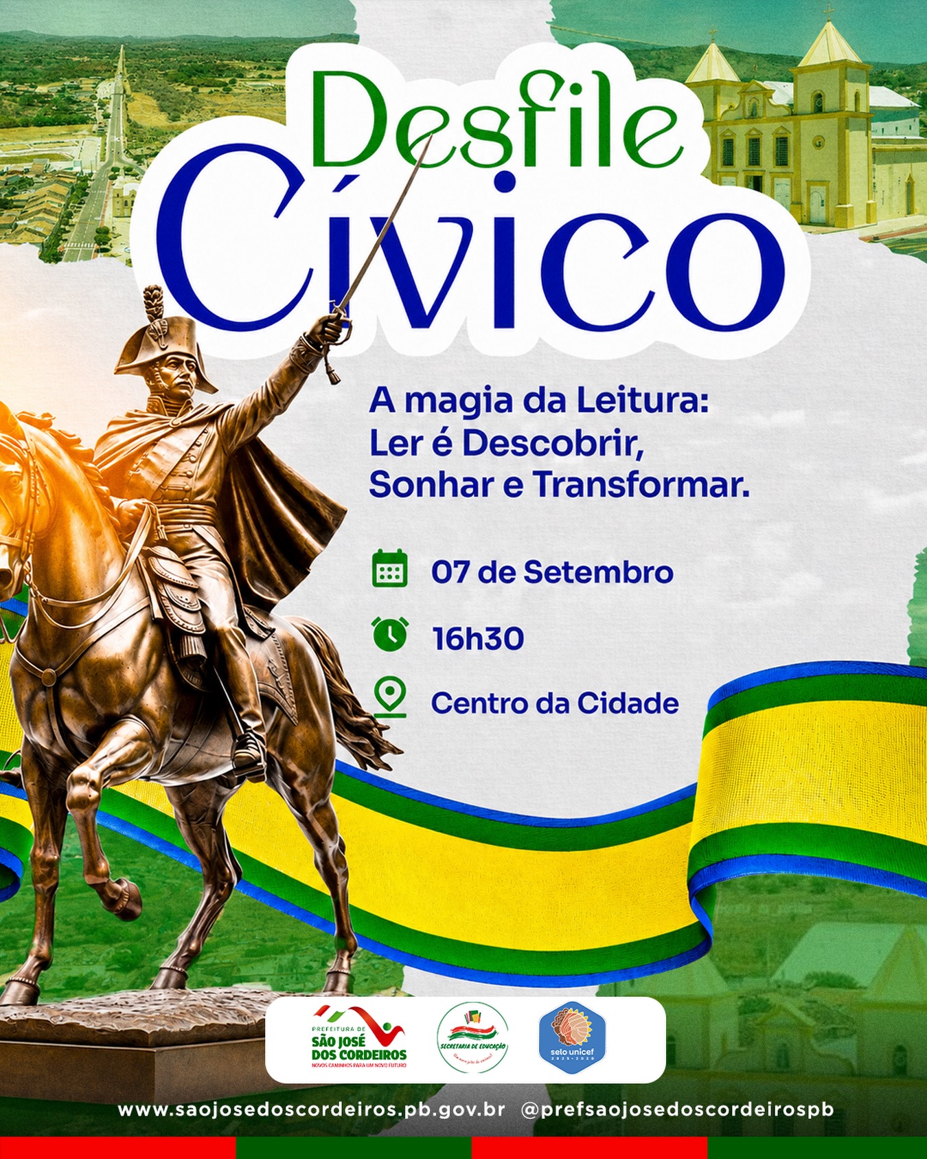 São José dos Cordeiros realiza Desfile Cívico de 7 de Setembro com o tema “A magia da leitura”