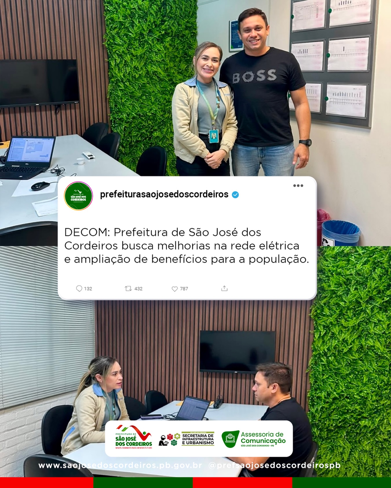 Prefeitura de São José dos Cordeiros busca melhorias na rede elétrica e ampliação de benefícios para a população